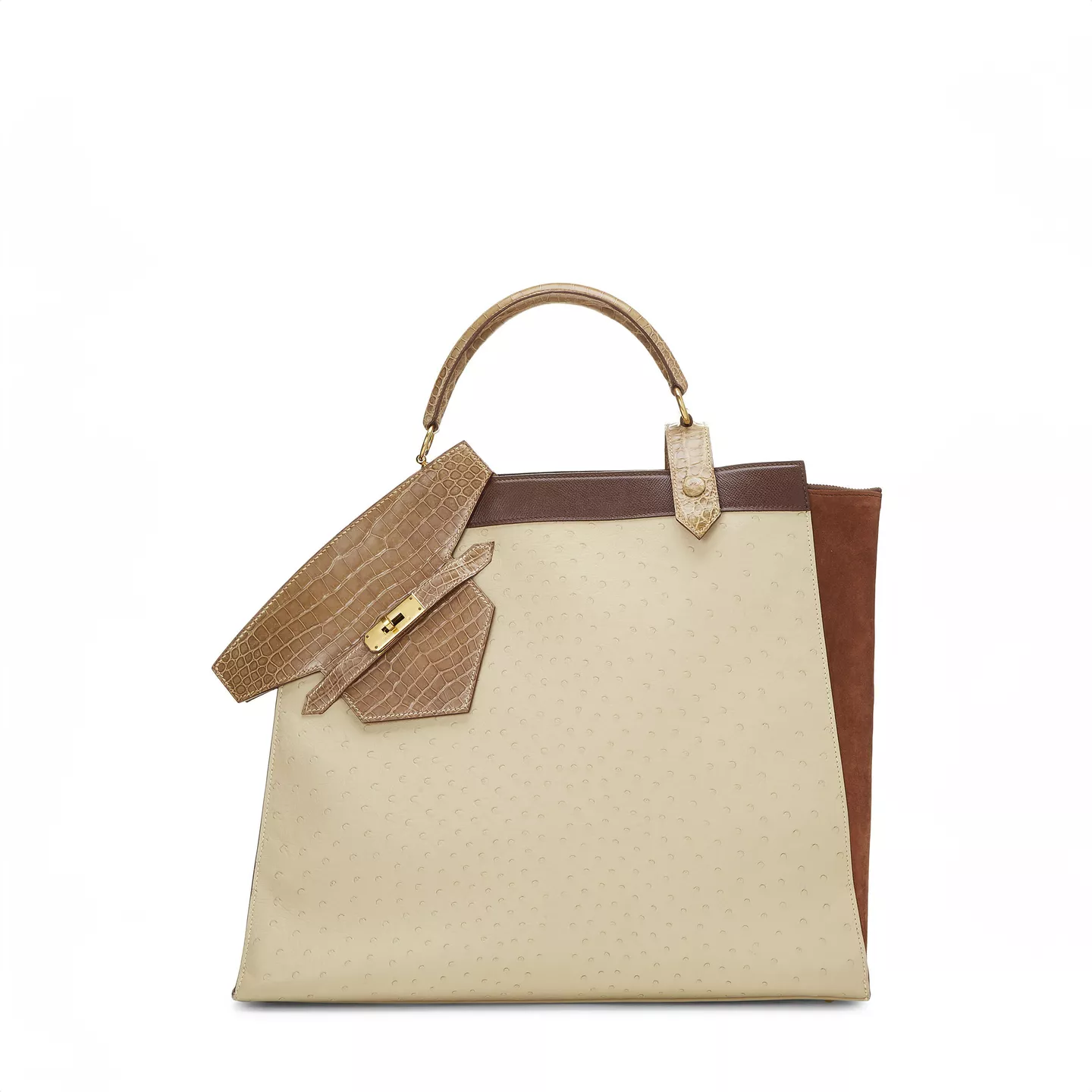 herm&egrave;s multicolor ostrich & lisse alligator sac himalaya symbiose 43